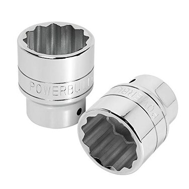 Powerbuilt 40mm Socket 34inch Drive 12 Point Thin Wall Hex Strong Grip Design Size Markings 943243