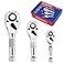 WORKPRO 3Piece Stubby Ratchet Set Quick Release Reversible 14 38 12 Drive Mini Ratchet Handles Chrome Alloy Made CRMO Head 72Tooth Full Polished