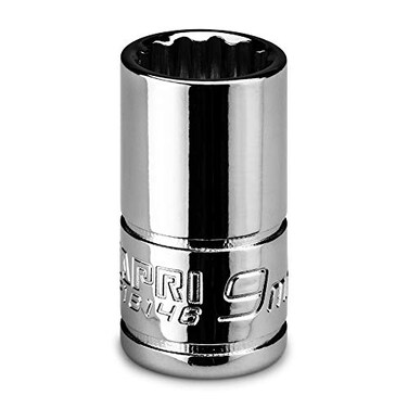 Capri Tools 9 mm Shallow Socket 14 in Drive 12point Metric