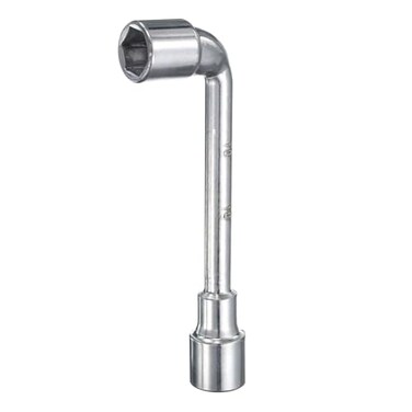 HARFINGTON L Shaped Angled Hex Socket Wrench 18mm 45 Steel Double Ended Metric 6 Point Tubular Socket Spanner for General Repairing Pipeline Bicycle Car Maintenance