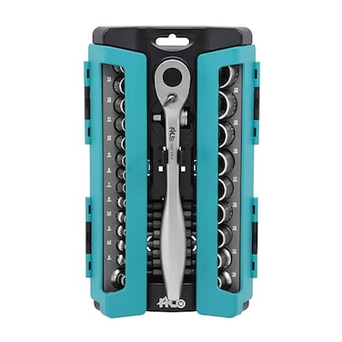 HB 120P 14 and 12Inch Drive Sealed Head Ratchet Handle Made in Taiwan with portable storage rack 42piece Socket set AKM008U