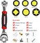 JTZXJJX 48 in 1 Universal Socket WrenchMultifunction Wrench Tool with 360 Rotating HeadRatchet Spanner Tool for Home and Bicycle Car Repair