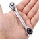 JUSTAUS 14 Inch Mini Double Headed Ratchet Wrench 72 Tooth Drive Socket and Screwdriver Bit Ratchet Set Rotator 5 Degrees Quick Install Release Ratchet Accessories Tool Silver