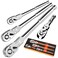 PRIDE&CRAFT PRIDECRAFT 4Piece Flex Head Ratchet Set 14 38 12 Drive 38 Stubby 72Tooth Socket Wrench Quick Release Reversible Design Swivel Head Ratchet Chrome Alloy Made EVA Organizer