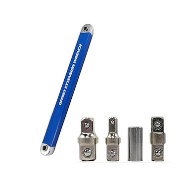 QIZHIMEI Offset Extension Wrench Tight Reach Extension Wrench Set with 12 14 and 38 Square Drive Adapters Universal Extensions Wrench 1Set