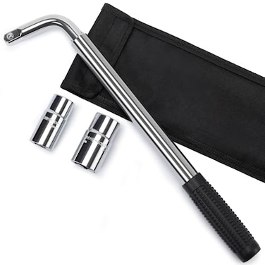 TONDA Telescoping Lug Wrench Tire Iron Lug Nut Removal Tool 12 Drive with 1719 and 2123mm Sockets Storage Canvas Pouch for Car Van Truck