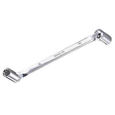 uxcell 12 Point Flexible Head Socket Wrench 8mm x 10mm Metric Double Swivel Box End CRV 180 Degree Rotation for Mechanical Repair