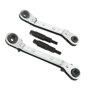 gohantee Hvac Service Wrench Tools Air Conditioner Valve Ratchet Wrench 316 to 38 516 x 14 with 2 Hexagon Bit Adapter Kit for Air Refrigeration Tools and Equipment Repair Tools Clearance