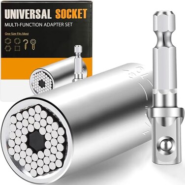 Jishi Gifts for Men Super Universal Socket Tool Fathers Day Dad Gifts for Men Him Husband Birthday Grip Socket Set wPower Drill Adapter Cool Tools Gadgets for Mens Christmas Stocking Stuffers for Adul