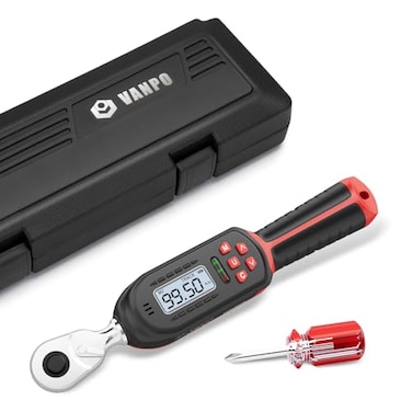 VANPO Digital Torque Wrench 38Inch Drive 5995 ftlbs68135Nm 2 Torque Accuracy Electronic Torque Wrench with Preset Value Buzzer and LED Notification for Automotive Motorcycle Bicycle