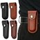 Jingelmall Pocket Knife Sheath Black Genuine Leather Belt Case Universal Folding Pocket Knife with Belt Loop Pouch Fits Any 4 Folding Pocket Knife