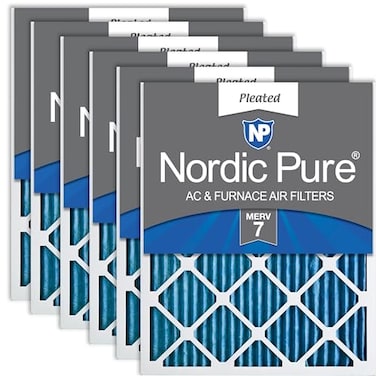 Nordic Pure 16x20x1 15 12 x 19 12 x 34 Pleated MERV 7 Air Filters 6 Pack