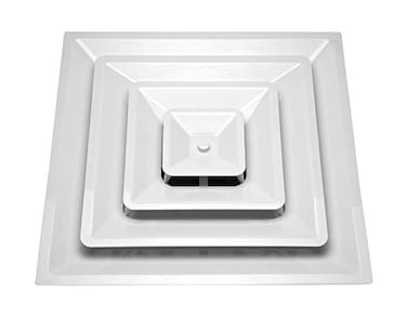 HaVACo 2x2 LayIn 3 Cone Supply with 10 PreMolded Boot ABS Plastic Supply Grille Ceiling Diffuser for Air Vent Ideal for Heating Cooling and Ventilation Home Improvement White