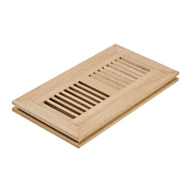 Razo Red Oak Floor Register Flush Mount 4x10 Inch with DamperUnfinished