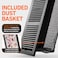 Home Intuition 2X10 Floor Vent Covers Floor Register with Mesh Cover Trap Heat and Air Walkable Metal Floor Vent for HVAC Duct Contemporary Matte Black
