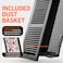 Home Intuition 2X10 Floor Vent Covers Floor Register with Mesh Cover Trap Heat and Air Walkable Metal Floor Vent for HVAC Duct Contemporary Matte Black