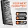 Home Intuition 2X10 Floor Vent Covers Floor Register with Mesh Cover Trap Heat and Air Walkable Metal Floor Vent for HVAC Duct Contemporary Matte Black