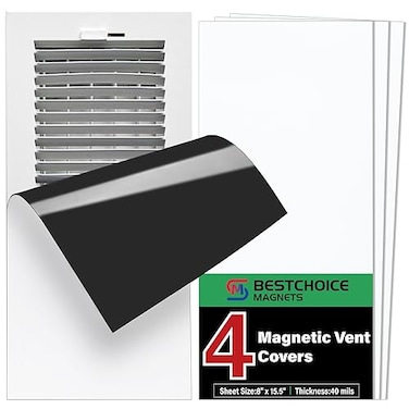 BEST CHOICE 4 Pack Magnetic Vent Covers Strong Vent Covers 8x155inch High Strength Magnetic Vent Cover for Floor Wall and Ceiling Registers Home HVAC and AC Vents