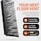 Home Intuition 4X10 Floor Vent Covers Floor Register with Mesh Cover Trap Heat and Air Walkable Metal Floor Vent for HVAC Duct Basketweave Matte Black