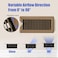 BYEWIRE Floor Register 4x10 Adjustable Floor Vent Covers for Home Floor Wall Heavy Duty Walkable Steel Floor Vents RustProof Register Vent Cover Air Vents 2 Pack Value Set Brown