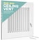 Home Intuition Ceiling Register Air Vent Covers for Home Ceiling or Wall 12X6 Inch Duct Opening 1Way White Grille Register Cover with Adjustable Damper for HVAC Heat and Cold Air Conditioner