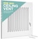 Home Intuition Ceiling Register Air Vent Covers for Home Ceiling or Wall 12X6 Inch Duct Opening 1Way White Grille Register Cover with Adjustable Damper for HVAC Heat and Cold Air Conditioner