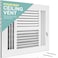 Home Intuition Ceiling Register Air Vent Covers for Home Ceiling or Wall 6X6 Inch Duct Opening 4Way White Grille Register Cover with Adjustable Damper for HVAC Heat and Cold Air Conditioner