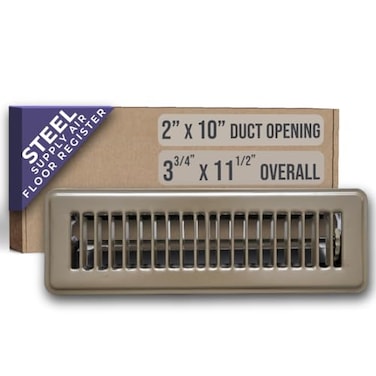 Handua Fits 2x10 and 10x2 Duct Opening Floor Register with Louvered Design by Heavy Duty Walkable Design with Damper Floor Vent Grille Easy to Adjust Air Supply Lever Brown