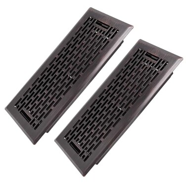 Howeall 4x10 Inches 2 Pack Heavy Duty Walkable Floor Register Easy Adjust Air Supply Lever Decorative Floor Vent Covers Boston Design Vent Covers for Home Oil Rubbed Bronze