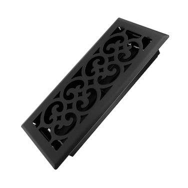 Howeall 4x10 Inches Heavy Duty Walkable Floor Register Easy Adjust Air Supply Lever Floor Vents Charlotte Design Vent Cover for Home Floor Matte Black