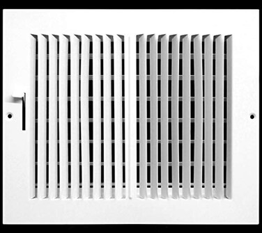 HVAC Premium 10w X 6h 2Way Flat Stamped Face Steel Supply Diffuser Vent Duct Cover Grille Register High Airflow White Outer Dimensions 1175w X 775h