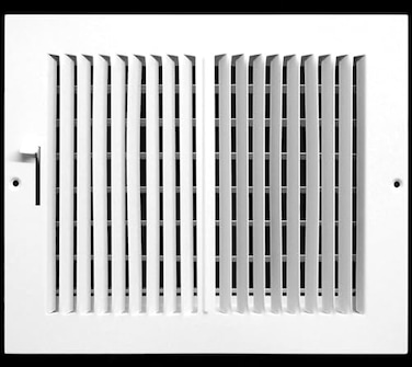 HVAC Premium 8 w X 4 h 2WayFlat Stamped Steel Vent Cover Grille Register Sidewall or Ceiling High Airflow White Outer Dimensions 975 w X 575 h