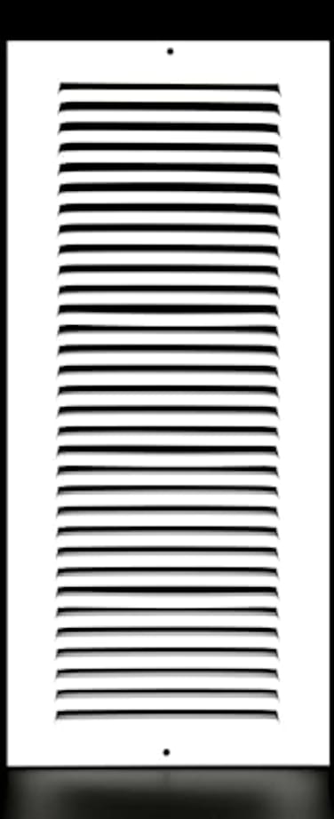 HVAC Premium 8 x 12 Duct Opening Flat Stamped Steel Return Air Grille Sidewall and Ceiling HVAC Vent Duct Cover White Outer Dimensions 975w X 1375h