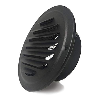 IMOBEINOR Air Vent Louver Round 304 Soffit Vents Exhaust Air Grill Ceiling Vent Cover with Builtin Mesh Screen for Bathroom Kitchen Office Ventilation Black 4Inch