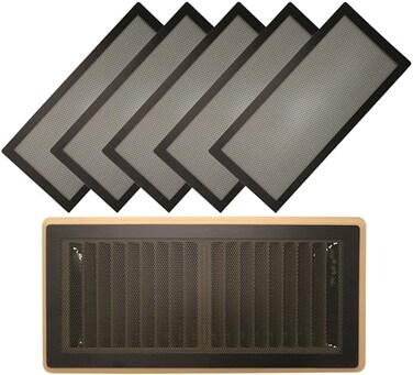 MODERN WAVE Extra Strong Magnetic Air Vent Screen Cover for Floor 5Pack 5 x 13 Black