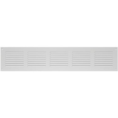Repa Market Air Vent Cover 20x4 Inch Outer Dimensions White Galvanized Steel Louvered Grill Cover with Mesh Screen Wall or Ceiling Vent HVAC Register for Indoor and Outdoor Ventilation