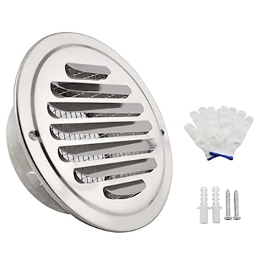 SDTC Tech 3 Inch Round Soffit Air Vent Stainless Steel Louver Grille Cover Wall Air Ventilation Outlet Hood with Builtin Screen Mesh for Kitchen Bedroom Bathroom Office etc