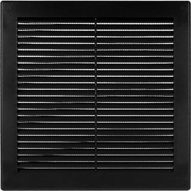 Vent Systems 8 x 8 Inch Opening Dimensions Plastic Black Soffit Vent Cover Flat Square Air Vent Grille Air Vent Deflector HVAC 10 x 10 Inch Overall Dimensions