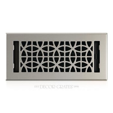 Decor Grates ECH410NKL Eclipse Plated Floor Register 4Inch by 10Inch Nickel