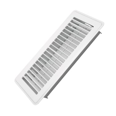 Howeall 4 x 10 Floor Register Heavy Duty Steel Walkable Floor Vents Easy Adjust Air Supply Lever Vent Covers for Home White