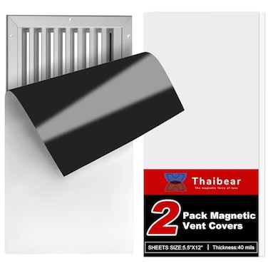 Thaibear Magnetic Vent Covers 55 x 12 2 Pack Strong Air Vent Covers for Home Floor Wall Ceiling Vents Air Register RV Home HVAC and AC Vents Magnetic Vent Cover for Wall Iron Register by