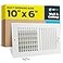 EZ-FLO EZFLO 10 x 6 Inch Duct Opening Air Vent Cover for Wall or Ceiling TwoWay Ventilation Register Solid Steel HVAC Register Cover White 61610