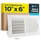 EZ-FLO EZFLO 10 x 6 Inch Duct Opening Air Vent Cover for Wall or Ceiling TwoWay Ventilation Register Solid Steel HVAC Register Cover White 61610