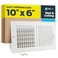 EZ-FLO EZFLO 10 x 6 Inch Duct Opening Air Vent Cover for Wall or Ceiling TwoWay Ventilation Register Solid Steel HVAC Register Cover White 61610
