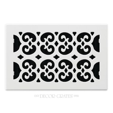 Decor Grates FSH610WH Scroll Floor Register 6Inch by 10Inch White