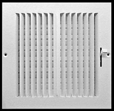 HVAC Premium 6w X 6h 2WayFlat Stamped Steel Vent Cover Grille Register Sidewall or Ceiling High Airflow White Outer Dimensions 775w X 775h