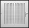 HVAC Premium 6w X 6h 2WayFlat Stamped Steel Vent Cover Grille Register Sidewall or Ceiling High Airflow White Outer Dimensions 775w X 775h