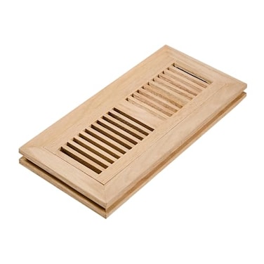 Razo White Oak Wood Floor Register Flush Mount Vent 4x12 Inch Unfinished