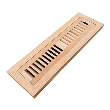 Homewell Oak Floor Register Flush Mount 2x12 Inch with Damper Unfinished