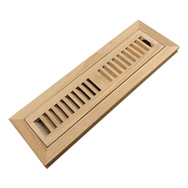 Homewell Oak Floor Register Flush Mount 2x12 Inch with Damper Unfinished